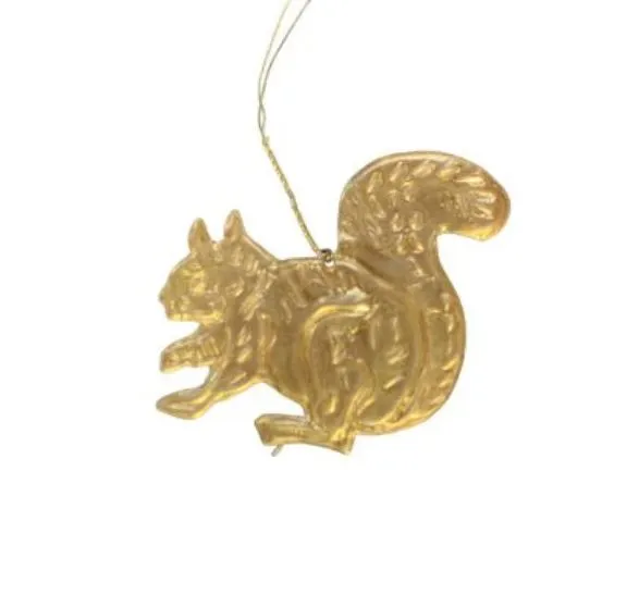 Mini Gold Squirrel Ornament or Tag