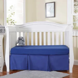 Navy Pleated Crib Skirt