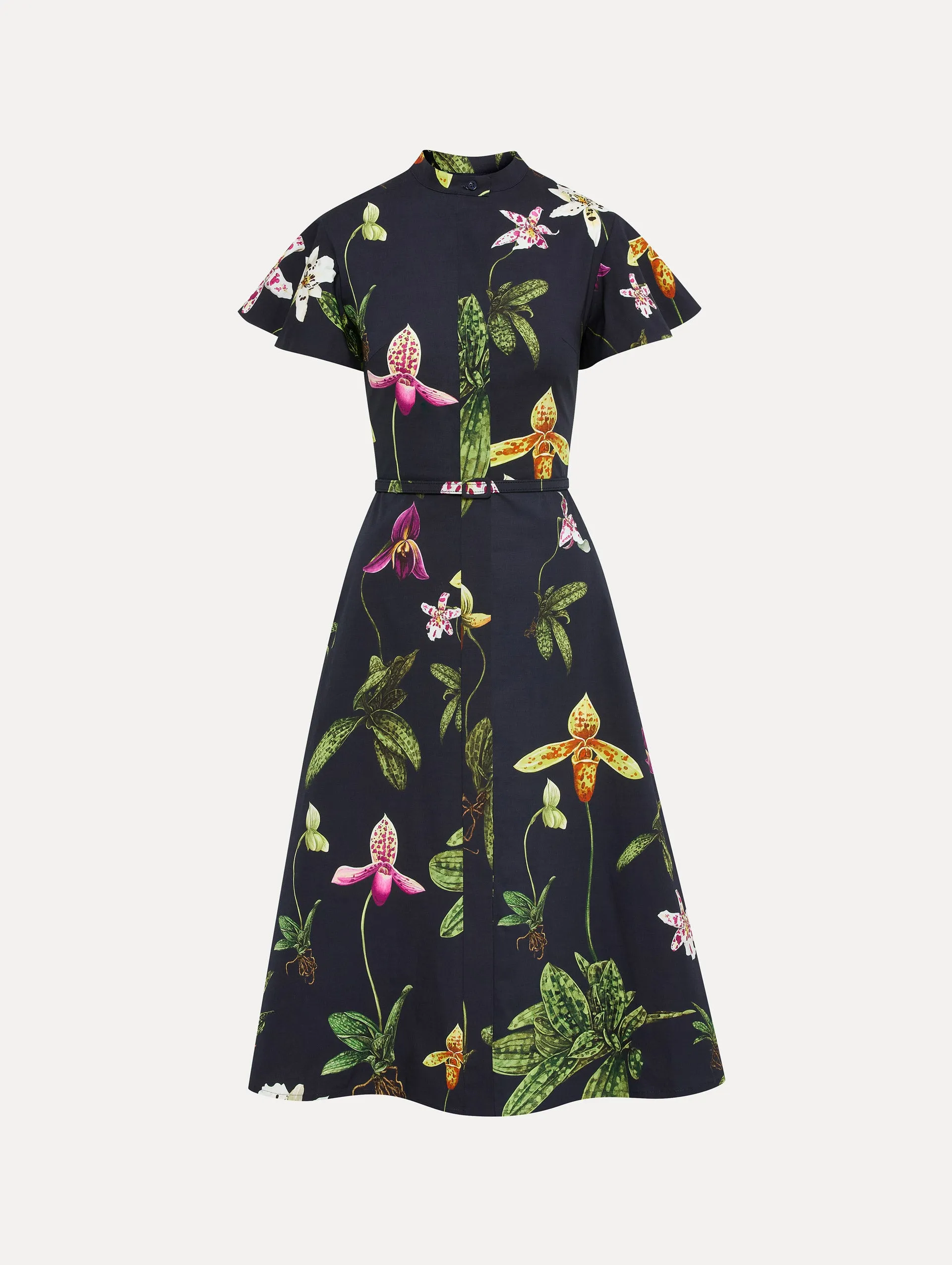 Orchid Cotton Poplin Short Sleeve Dress