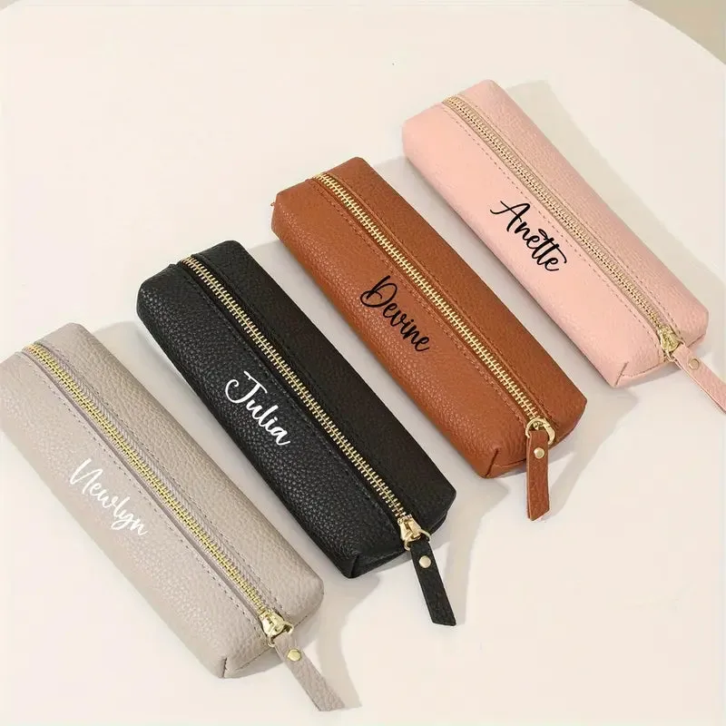 Personalized Leather Pencil Pouch