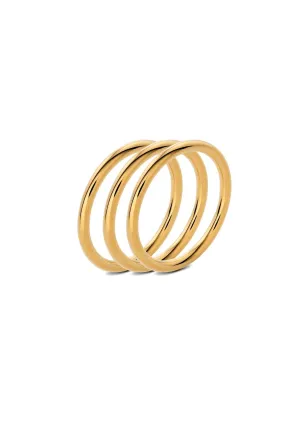 Plain Rings Stack Gold