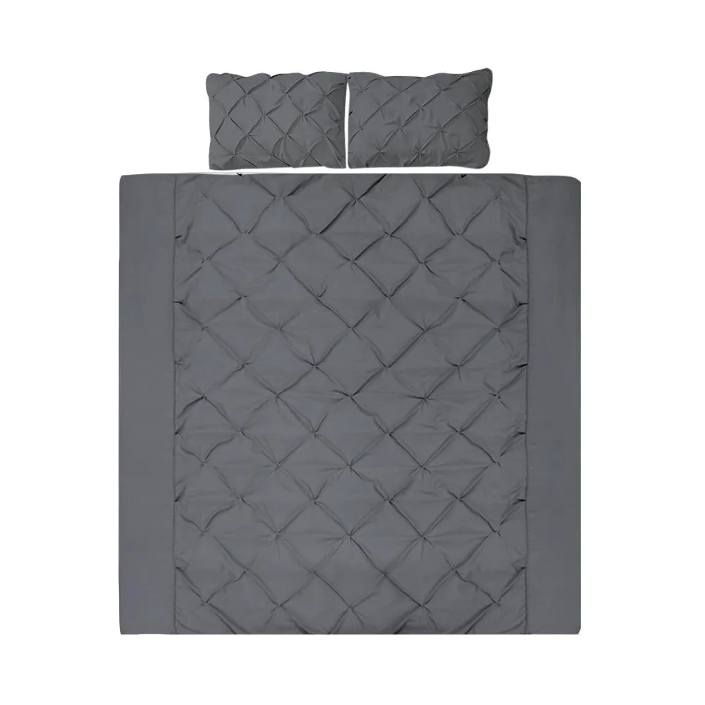 Queen Size Quilt Cover Set - Charcoal