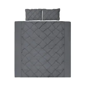 Queen Size Quilt Cover Set - Charcoal