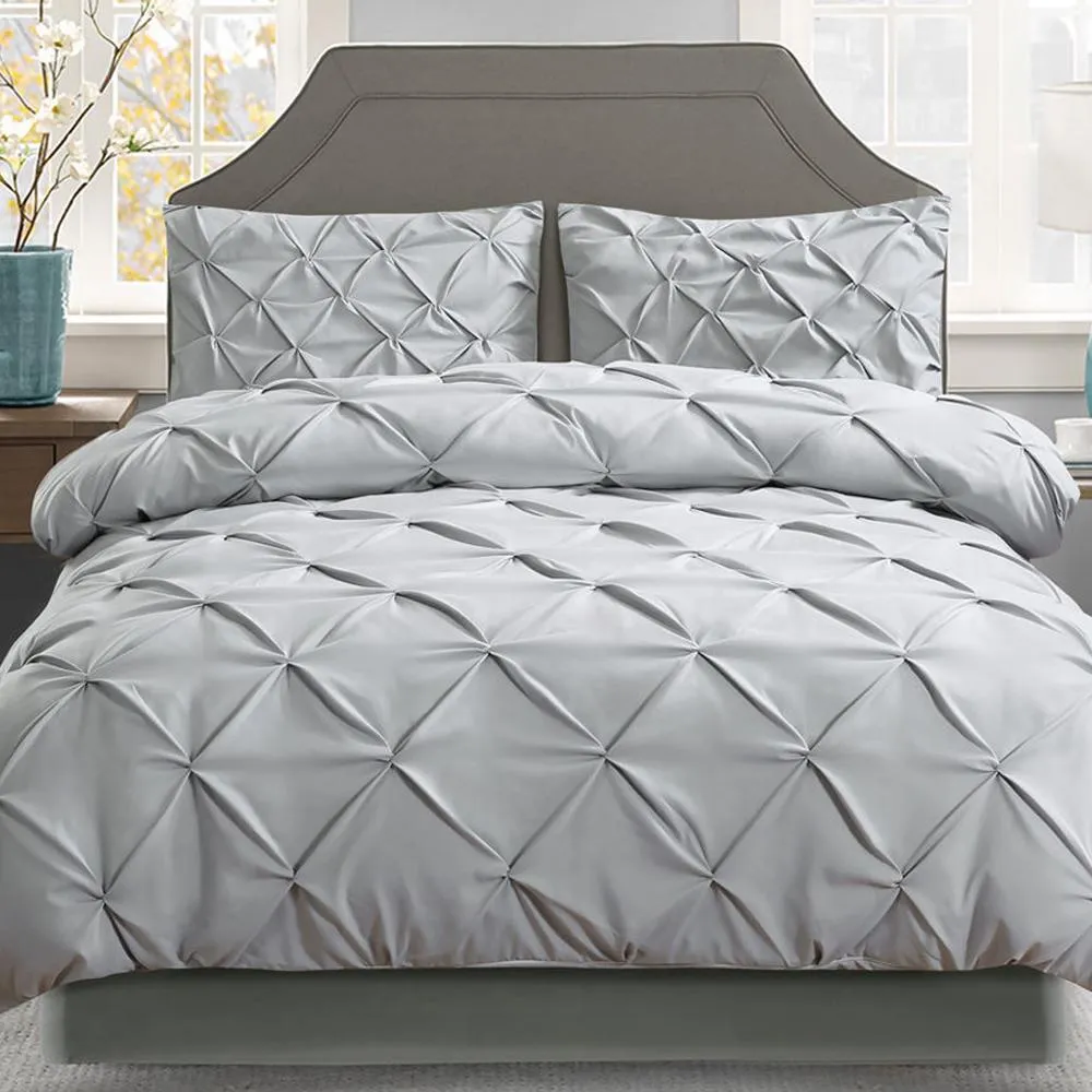 Queen Size Quilt Cover Set - Grey