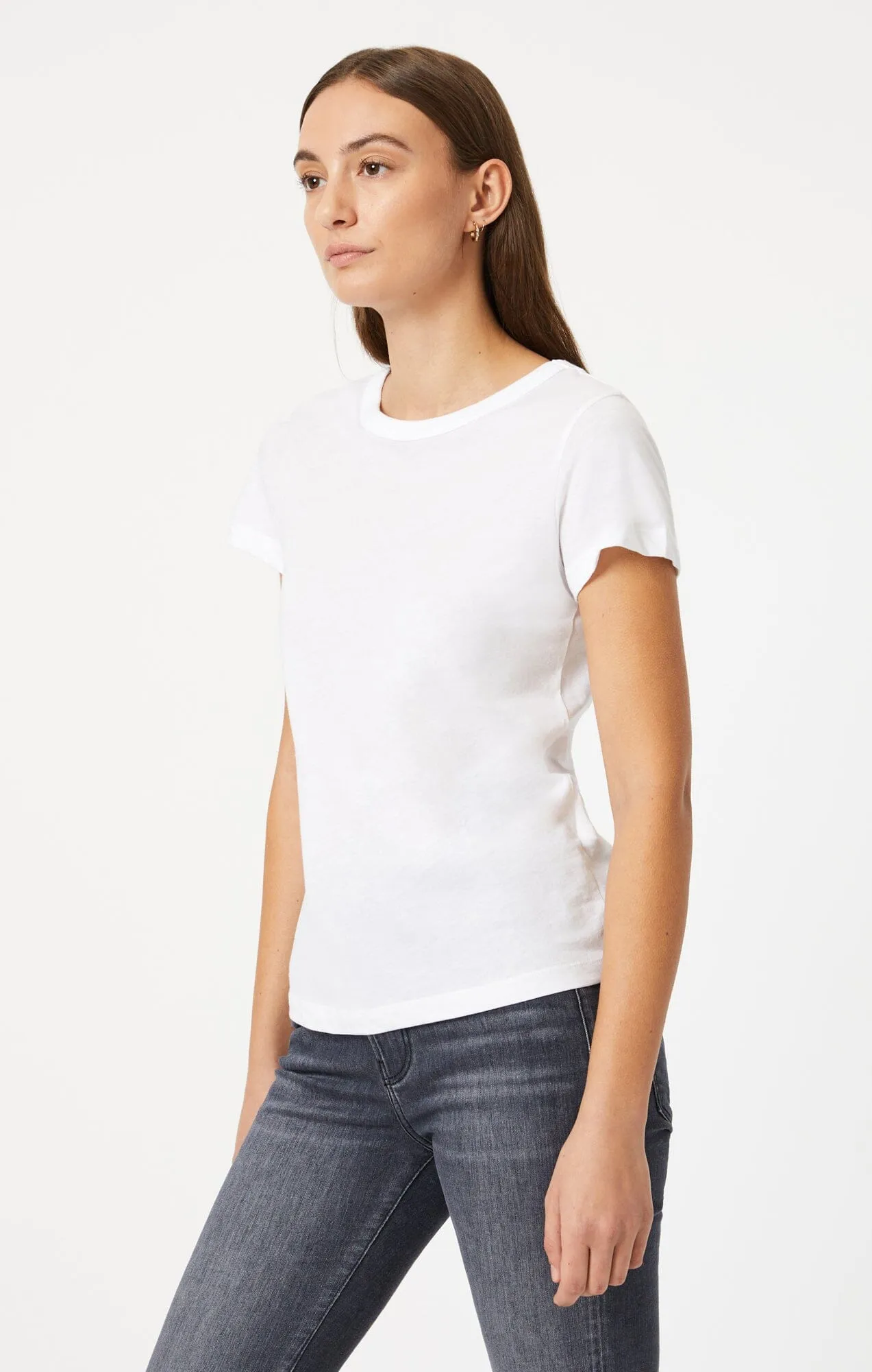 SLIM CREW NECK T-SHIRT IN WHITE