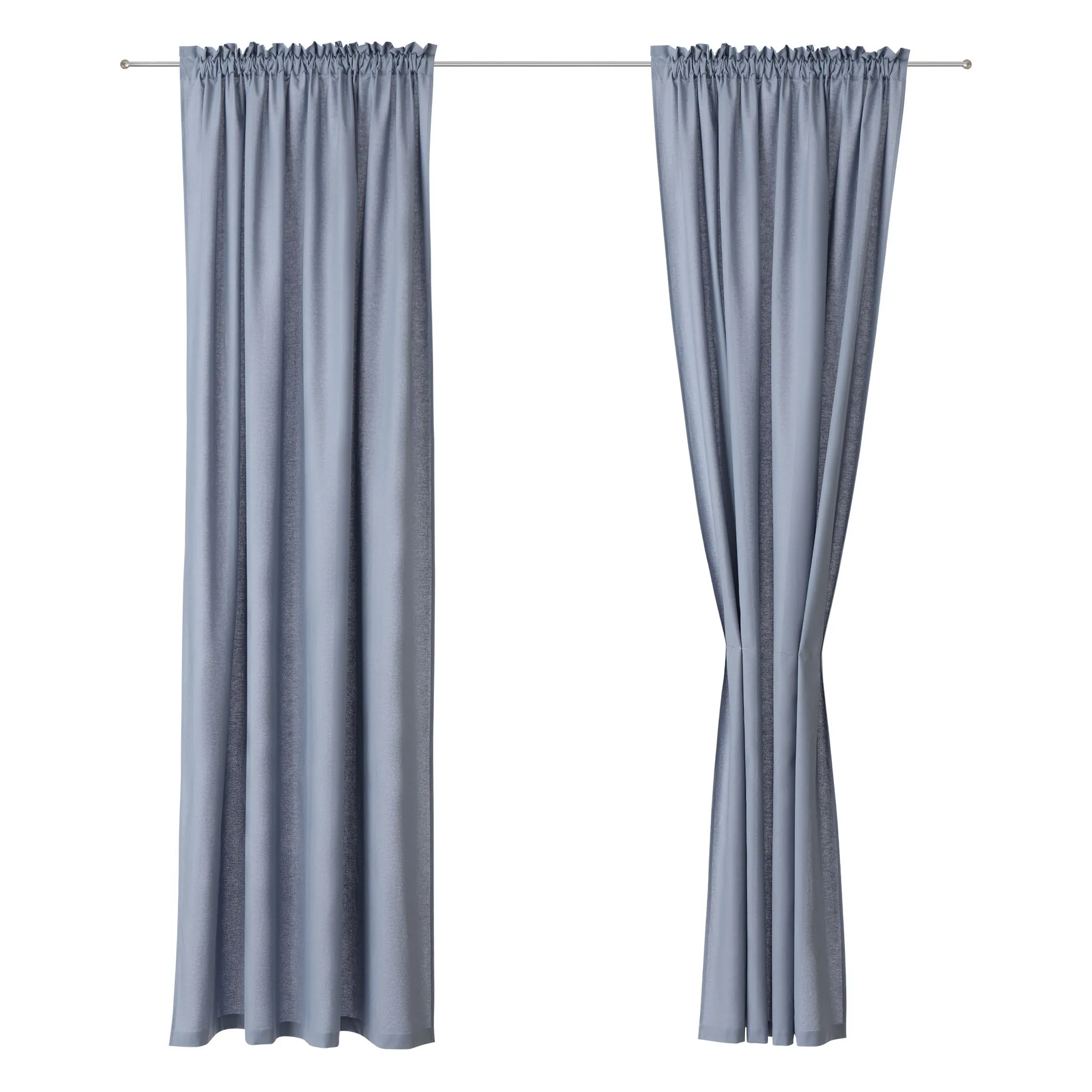 Solana Cotton Curtain (Set of 2) [Light grey blue]