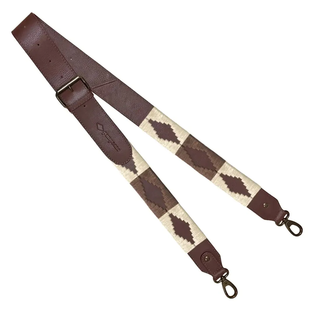 Standard Width Brown Leather Strap w/ Cream & Brown Stitching by Pampeano