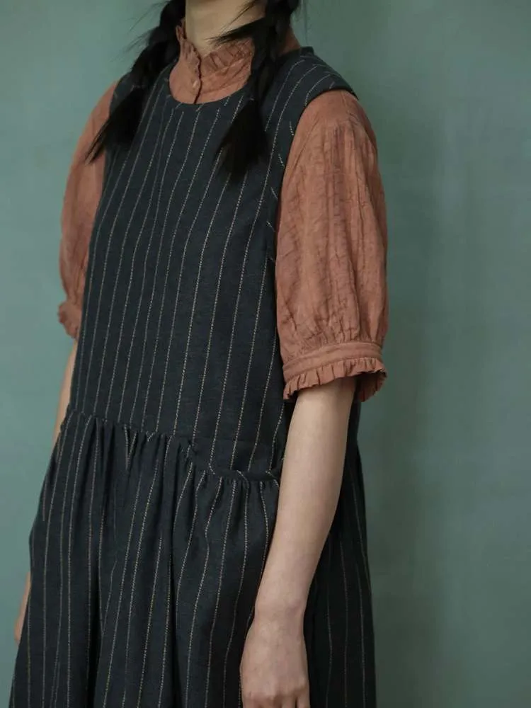 Stripe Sleeveless A-Line Dress【s0000006922】