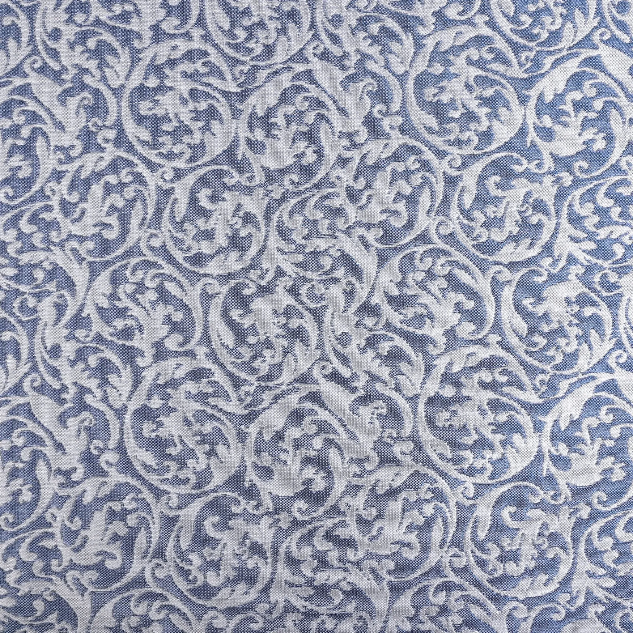 White and Blue Jacquard Fabric 96902