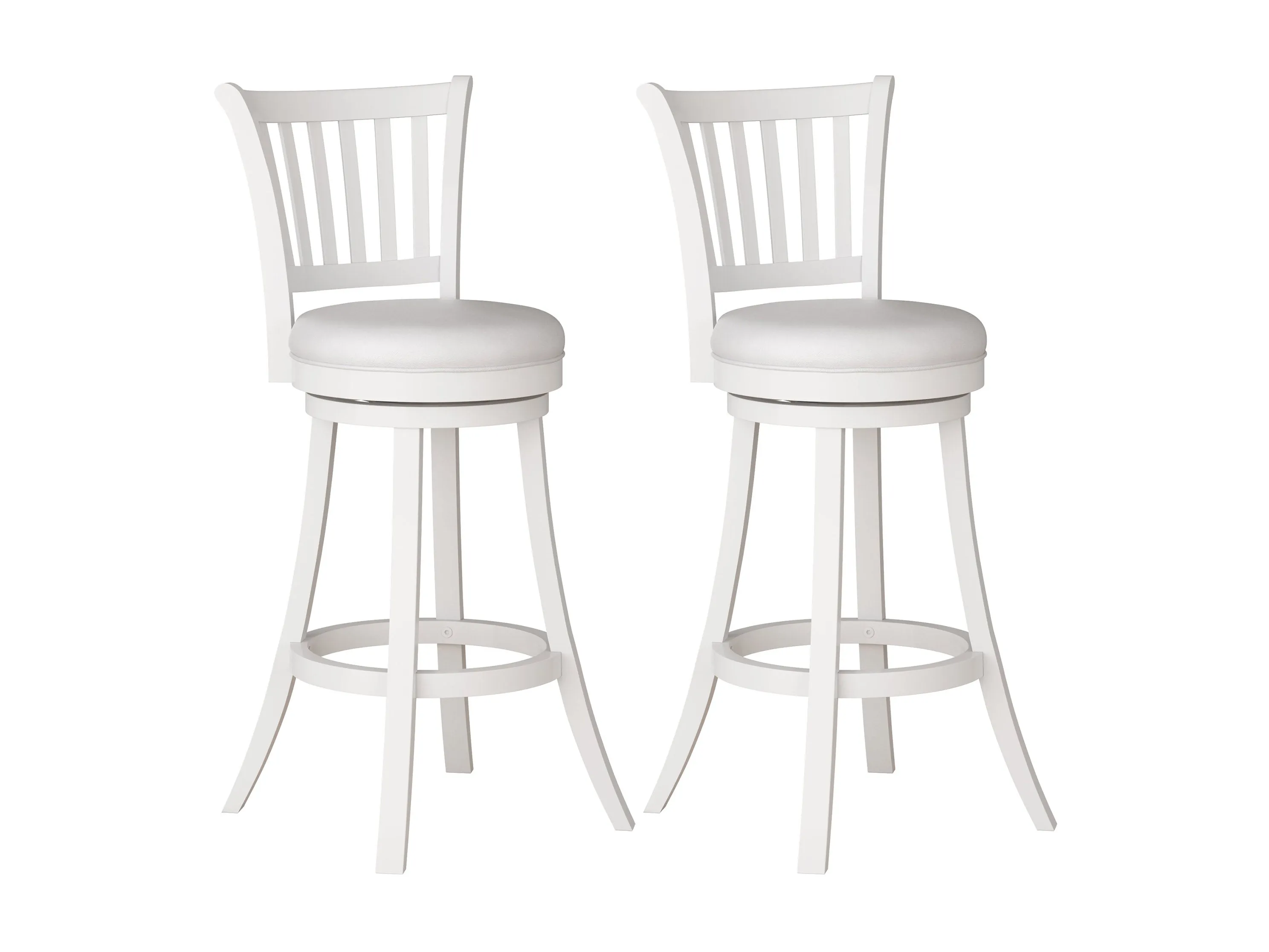 White Bar Stools, Set of 2