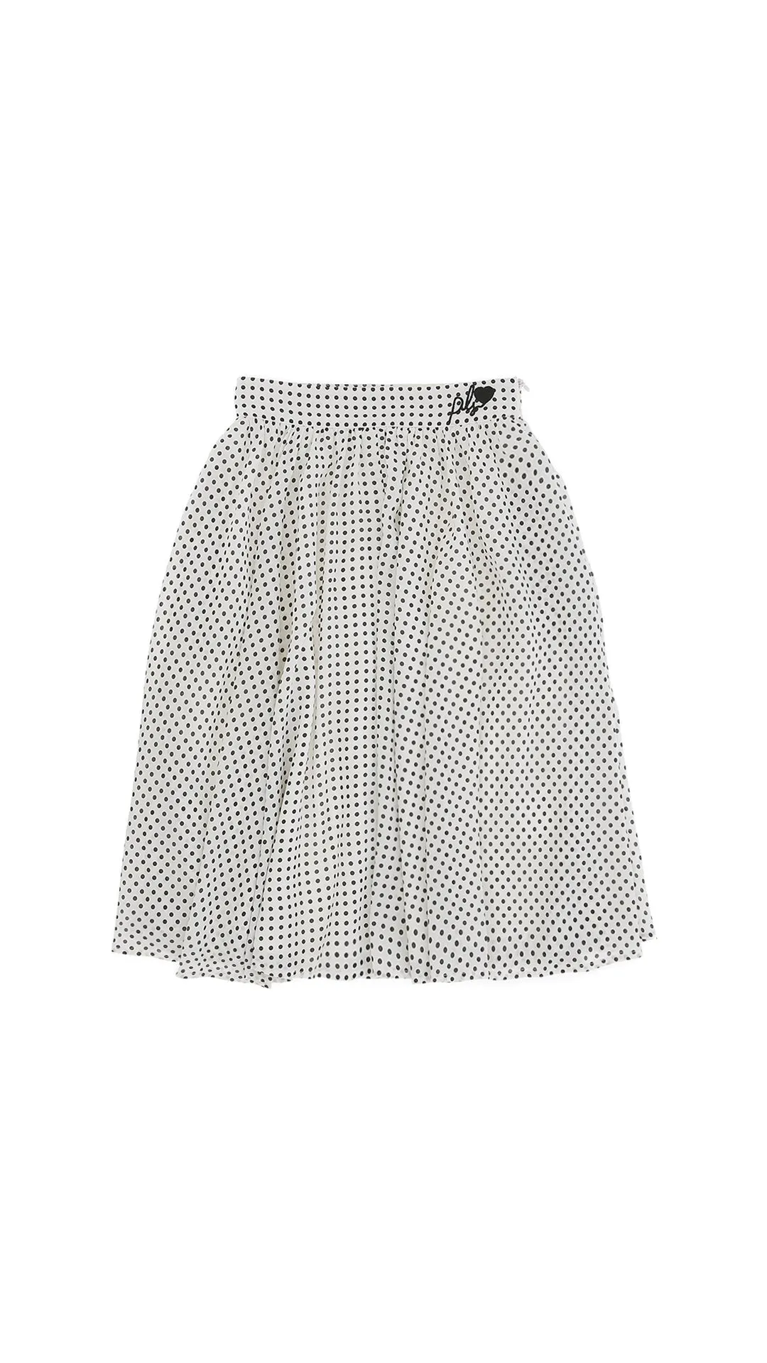 White Black Polka Dot Skirt