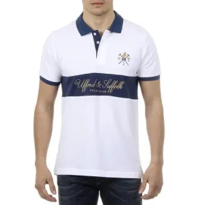 White M Ufford & Suffolk Polo Club Mens Polo Short Sleeves US002 WHITE