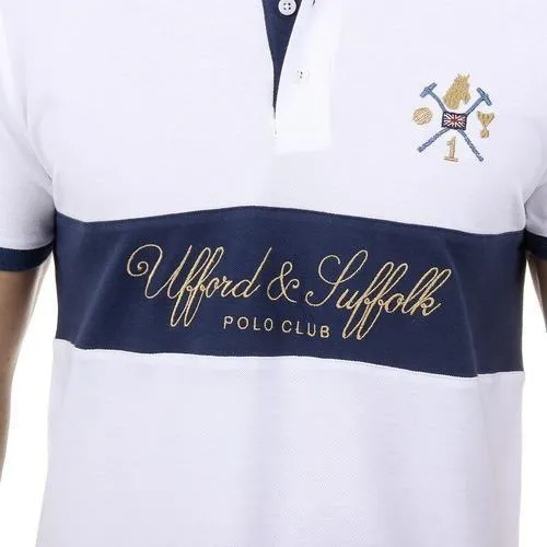 White M Ufford & Suffolk Polo Club Mens Polo Short Sleeves US002 WHITE