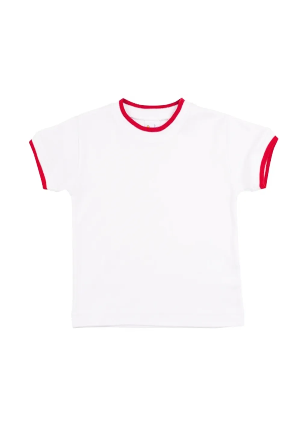 White T-Shirt With Red Tipping