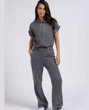 Yaya Medium Grey Denim Jumpsuit